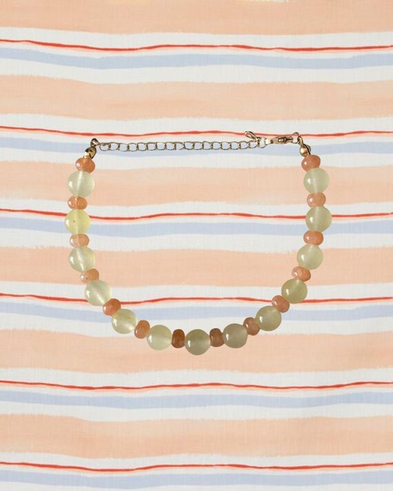 Orange & Yellow Beaded Bracelet | Handmade Coastal Jewelry