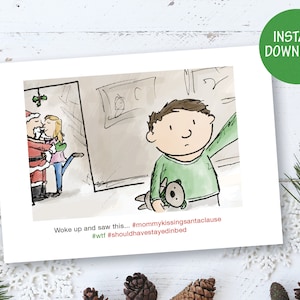 Cartão de visco da série Selfie de Natal - Download digital