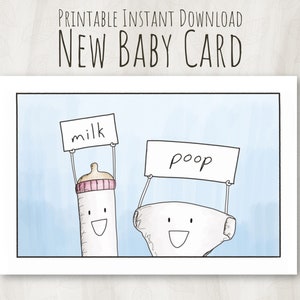 Carte de nouveau-né imprimable / carte de faire-part de naissance, téléchargement instantané