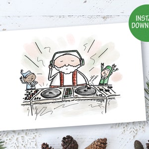Funky DJ Weihnachtskarte - Digital Download