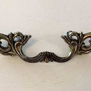 French Provincial Drawer Pull, 5.5&quot; long Vintage large French Provincial Handle 2.75” hole to hole French Provincial Pull screws included