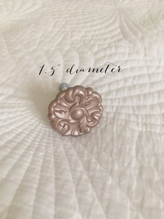 Brand New French Grey Shabby Chic Drawer Door Handles//knobs Ivory Flower Knob