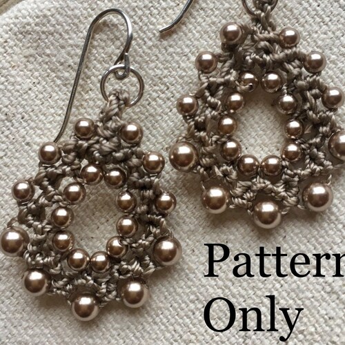 Boho Beaded Crocheted Earrings Pattern Bead Crochet Earrings Etsy
