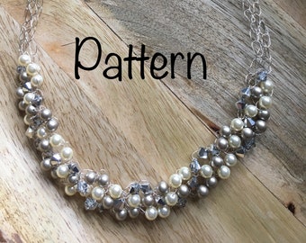 Collier perlé au crochet ; Motif uniquement ; Modèle de collier au crochet ; Modèle au crochet ; Motif de perles ; Tutoriel photo