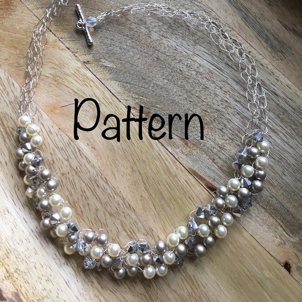 Beaded Wire Crochet Choker Necklace Photo-tutorial Pattern