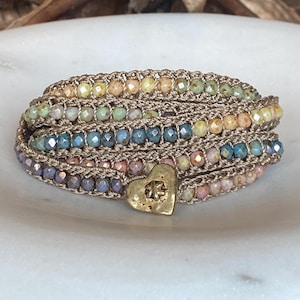 Crochet Wrap Bracelet Photo Tutorial PATTERN; Includes Video Link