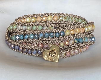 Crochet Wrap Bracelet Photo Tutorial PATTERN; Includes Video Link