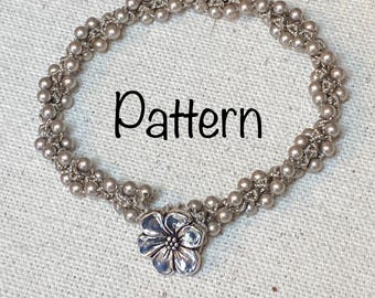Spiral Bead Crocheted Bracelet Photo-Tutorial Jewelry Making Pattern: Video Link