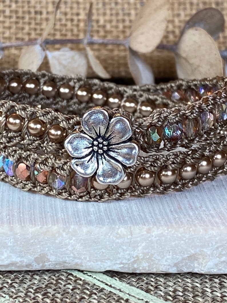 DIY Crochet Wrap Bracelet Pattern Photo Tutorial Single to Etsy