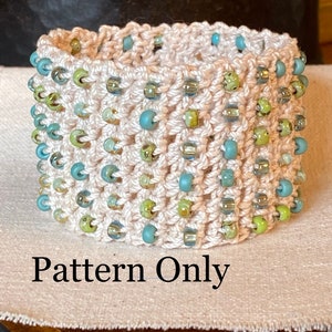 Crochet Beaded Cuff Jewelry Pattern; Jewelry Making Pattern PDF; Pattern Only; Two Size Options; Bracelet Pattern; Crochet with Beads; DIY