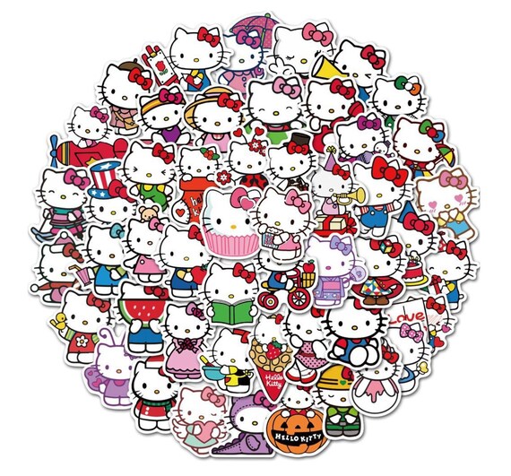 40 Hello Kitty Stickers - Kawaii Stickers, Journal Stickers, Sanrio Stickers