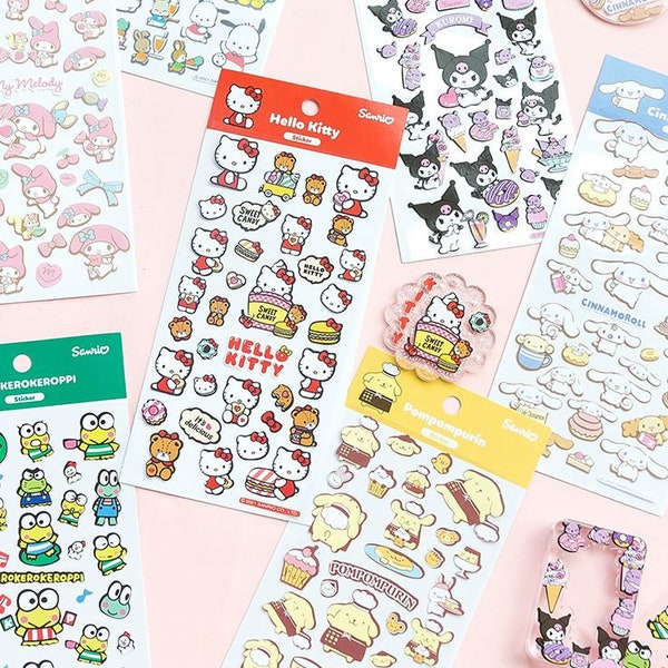 Cute Kawaii Sticker Sheets for Kids Girls Cell Phone iPhone Airpod iPad Macbook Laptops Notebook Diary Planner Decoration