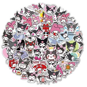 50/100pcs Mixed Cartoon Sanrio Stickers Cute Hello Kitty Cinnamoroll Kuromi  My M