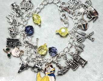 Beauty and the Beast Bracelet, Princess Charm Bracelet