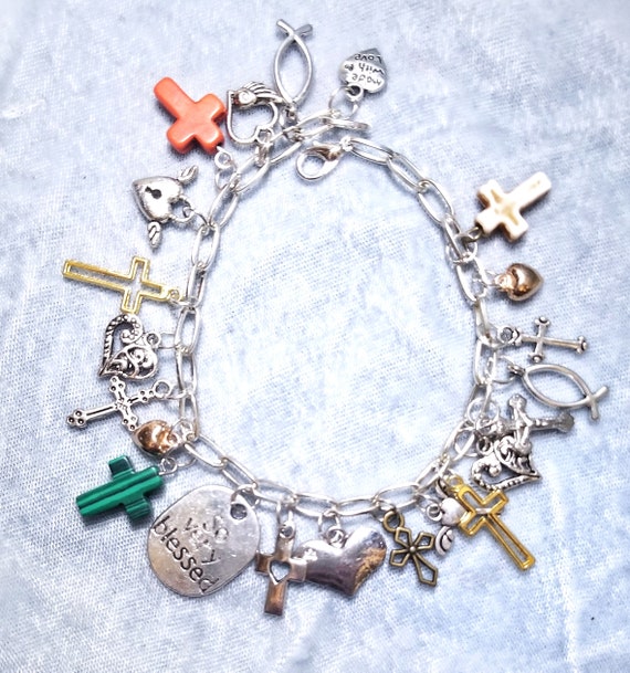 Cross charm bracelet Jesus charm bracelet Faith Bracelet I | Etsy