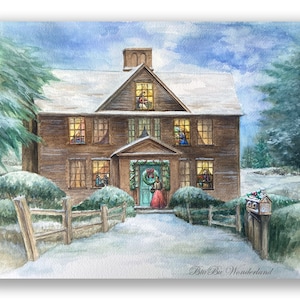 Little Women Watercolor Print: Marmee is home! Louisa May Alcott, Christmas Home Giclee