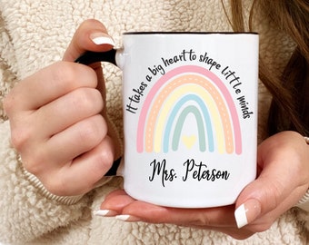Christmas Gifts for Teachers Teacher Appreciation Gifts Funny Thank You Birthday 14oz Coffee Mug Best Teacher Gifts for Women It Takes a Big Heart to Shape Little Minds End of the Year 