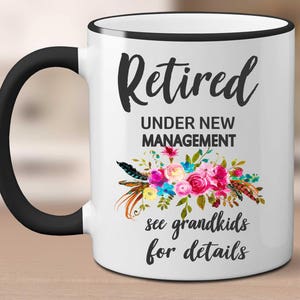 Retired See Grandkids, Personalized Retirement Mug, Retired Grandma Gift, Retirement Gift, Retirement Gifts for Women, Retiring Grandma Gift