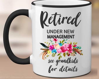 Retired See Grandkids, Personalized Retirement Mug, Retired Grandma Gift, Retirement Gift, Retirement Gifts for Women, Retiring Grandma Gift