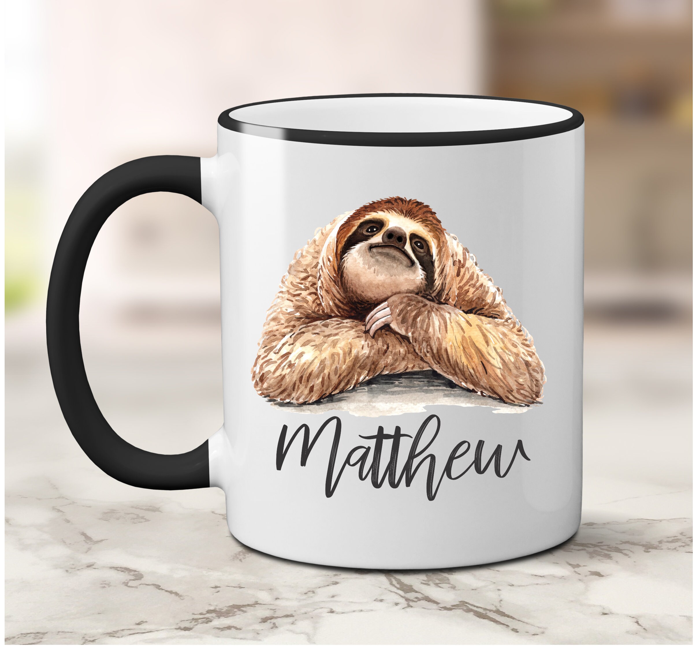 Custom Sloth Coffee Mug Sloth Mug Cute Sloth Mug Sloth Etsy