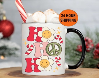 Ho Ho Ho Christmas Mug, Retro Christmas Mug, Retro Cup, Christmas Coffee Mug, Christmas Cup, Christmas Vibes, Christmas Retro, Holiday Mug