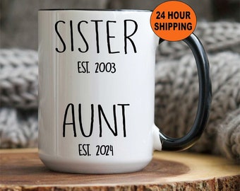 Promoted to Aunt Gift, Sister to Aunt, Custom New Aunt Gift, New Auntie, Pregnancy Announcement, New Aunt Gift, Christmas Gift for Aunt, Mug