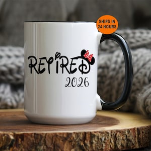 Taza de jubilación personalizada de Disney, regalos de jubilación para mujeres, taza de jubilación, regalo de jubilación, taza de Disney, Disney World, Disney Land imagen 1