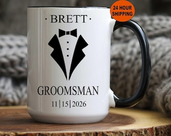 Personalized Groomsmen gift - Groomsmen Coffee Mug - Best Man gift - wedding gift - Groomsman Proposal or Thank You Gift - Groomsmen Gifts