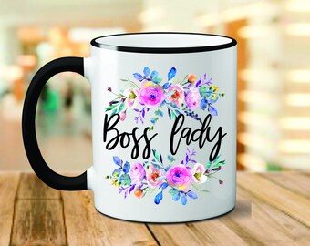 Boss Lady Mug, Boss Lady Coffee Mug, Floral Boss Lady Mug, Flower Boss Lady Mug, Boss Lady Mug, Lady Boss, Lady Boss Christmas Gifts, Xmas