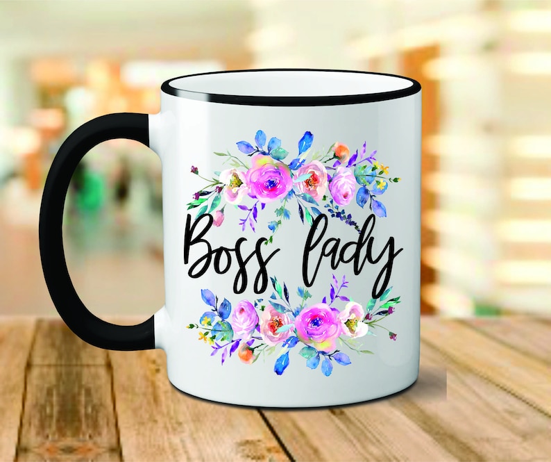 Boss Lady Mug, Boss Lady Coffee Mug, Floral Boss Lady Mug, Flower Boss Lady Mug, Boss Lady Mug, Lady Boss, Lady Boss Christmas Gifts, Xmas image 1