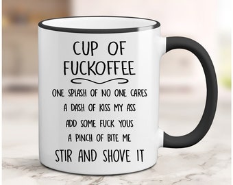 Personalized Funny Coffee Mug, Fuckoffee Funny Coffee Cup, Funny Mugs, Funny Office Party Gifts, Funny Christmas Gifts, Secret Santa Gifts