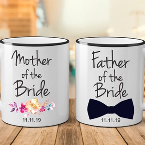 Custom Mother & Father of the Bride Mug Set