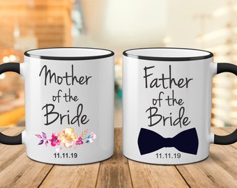 Custom Mother & Father of the Bride Mug Set