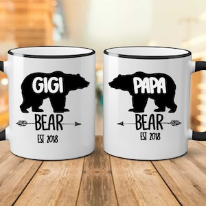 Set Grandparents Mugs, Pregnancy Reveal To Grandparents, Pregnancy Announcement Grandparents, Mimi Mug, Grandma Grandpa Christmas Gifts