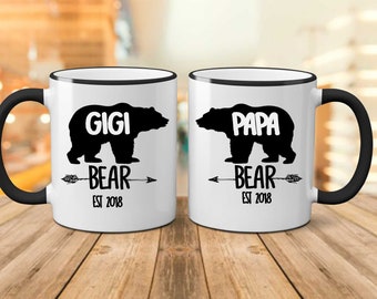 Set Grandparents Mugs, Pregnancy Reveal To Grandparents, Pregnancy Announcement Grandparents, Mimi Mug, Grandma Grandpa Christmas Gifts