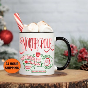 Hot Chocolate Mug, Hot Cocoa Mug, Santa Hot Chocolate Mug, Hot Chocolate, Christmas Mug, Christmas Mugs, Secret Santa Gift, Hot Cocoa Bar