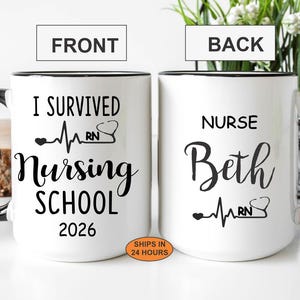 I Survived Nursing School, Nursing School Mug, Nursing School Graduation, Nursing School, RN Gift, BSN Gift, Nurse Christmas Gifts, Xmas
