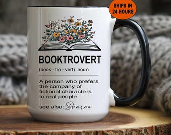 Personalized Book Lover Mug: Bookworm Gift for Book Club