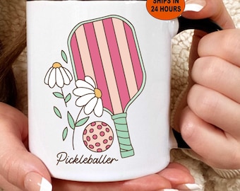 Personalize Cute Pickleball Mug for Her - Funny Pickleball Coffee Mug, Pickleball Player Gift, Pickleball Lover cup, Women's Pickleball Gift