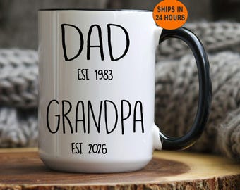 Personalize Promoted Dad to Grandpa Mug, New Grandpa, Grandparents Pregnancy Announcement, Christmas Gifts For Dad, Baby Reveal, Coffee Cup