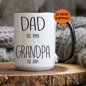 Personalize Promoted Dad to Grandpa Mug, New Grandpa, Grandparents Pregnancy Announcement, Gift Father, Grandpa, Baby Reveal, Coffee Cup
