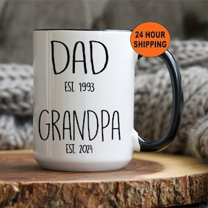 Personalize Promoted Dad to Grandpa Mug, New Grandpa, Grandparents Pregnancy Announcement, Christmas Gifts For Dad, Baby Reveal, Coffee Cup