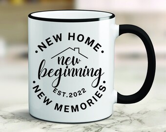 New Home New Beginnings Mug, Housewarming Gifts, New Home Owner, New Homeowner Gift Basket, Realtor Closing Gift Box, New Homeowner Gift Box