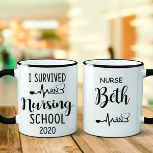 I Survived Nursing School, Nursing School Mug, Nursing School Graduation, Nursing School, RN Gift, BSN Gift, Nurse Christmas Gifts, Xmas