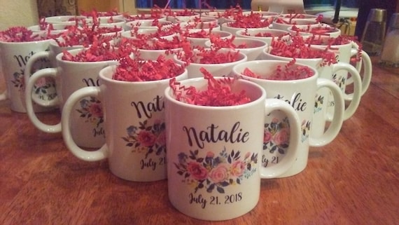 Custom Bridal Mugs, Custom Bridal Shower Mugs, Custom Wedding Party Cups, Custom Mugs for Weddings and Wedding Shower, Custom Wedding Mugs