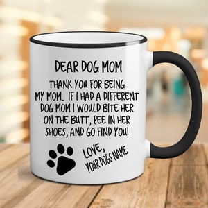 Querida mamá perruna, mamá perruna, taza de café para mamá perruna, mamá perruna, regalo personalizado para mamá perruna, regalos para mamá perruna, regalo para perro rescatado, día de la madre perruna, mamá peluda