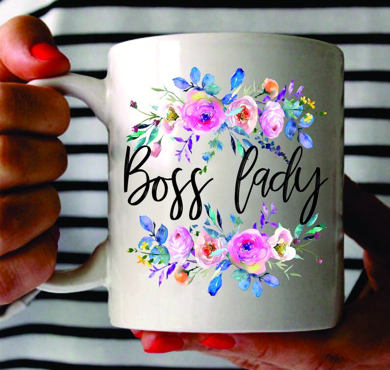 Boss Lady Mug, Boss Lady Coffee Mug, Floral Boss Lady Mug, Flower Boss Lady Mug, Boss Lady Mug, Lady Boss, Lady Boss Christmas Gifts, Xmas image 3