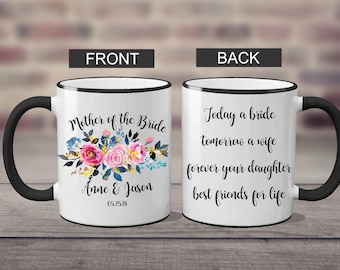 Custom Mother of the Bride Mug, Custom Bridal Party Mugs, Mother of the Bride Mug, Bridesmaid Mug, MOB Mug, Mug,Mother of the Bride Gift