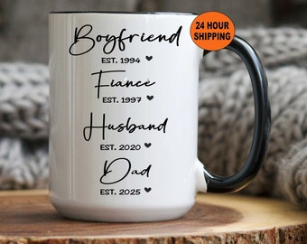 Boyfriend, Fiancé, Husband, Dad, Mug, New Dad Gift, Pregnancy Announcement, Gift Father,  Pregnancy Reveal, Custom New Dad Gift, Coffee Cup