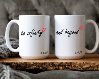 To Infinity And Beyond, Toy Story, Coffee Mug, Wedding Mug, Couples Mug, Custom Wedding Mug, Unique Gift. Valentines Day, Valentines Gift
